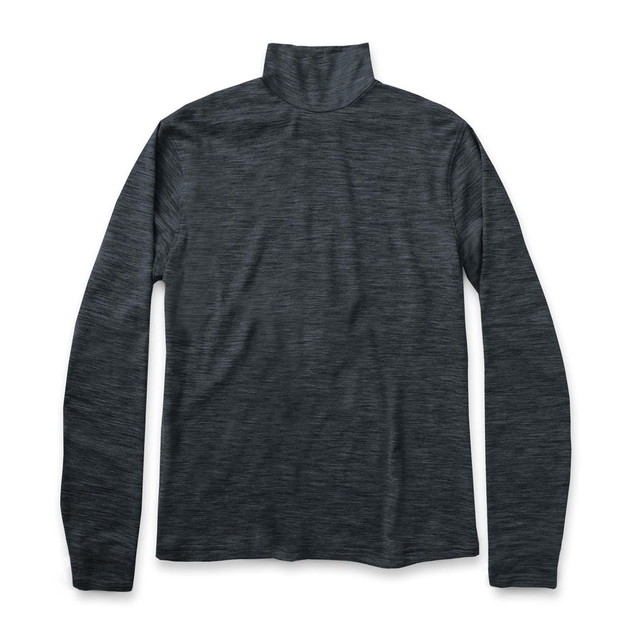 The Mercerized Merino Turtle Neck in Heather Black