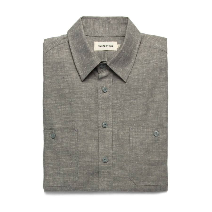 The California in Olive Hemp Chambray