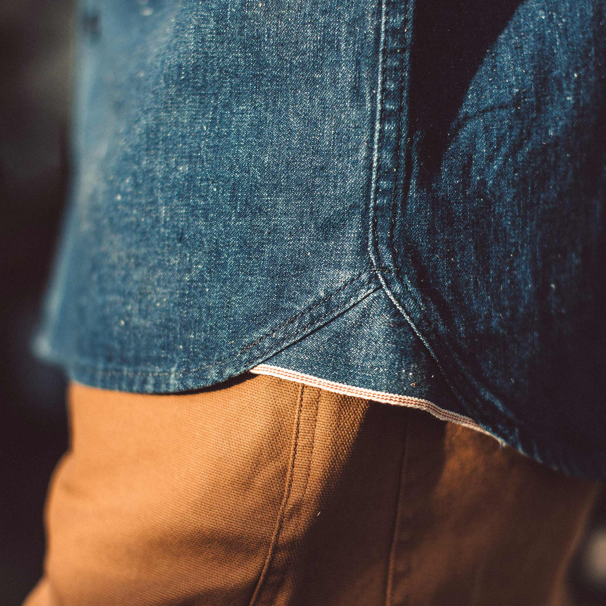 The Cash Shirt in Washed Selvage Denim