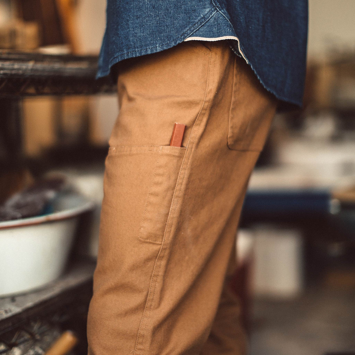 The Chore Pant in Washed Camel