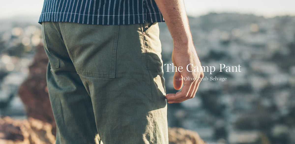 The Camp Pant in Olive Drab Selvage