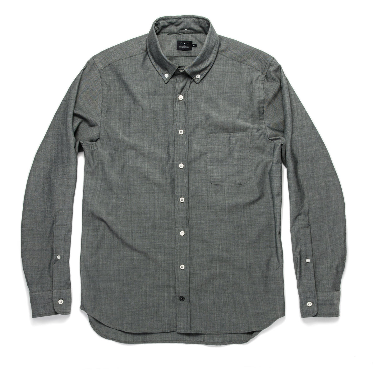 The Merino Jack in Stone Green Chambray