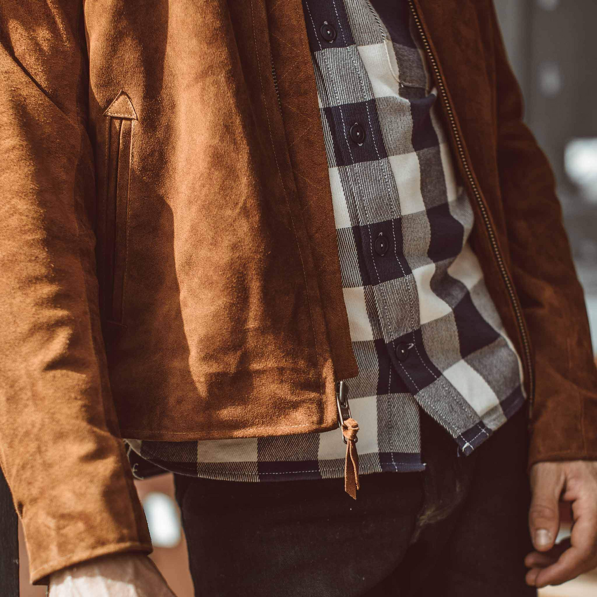 The Moto Jacket in Tobacco Suede