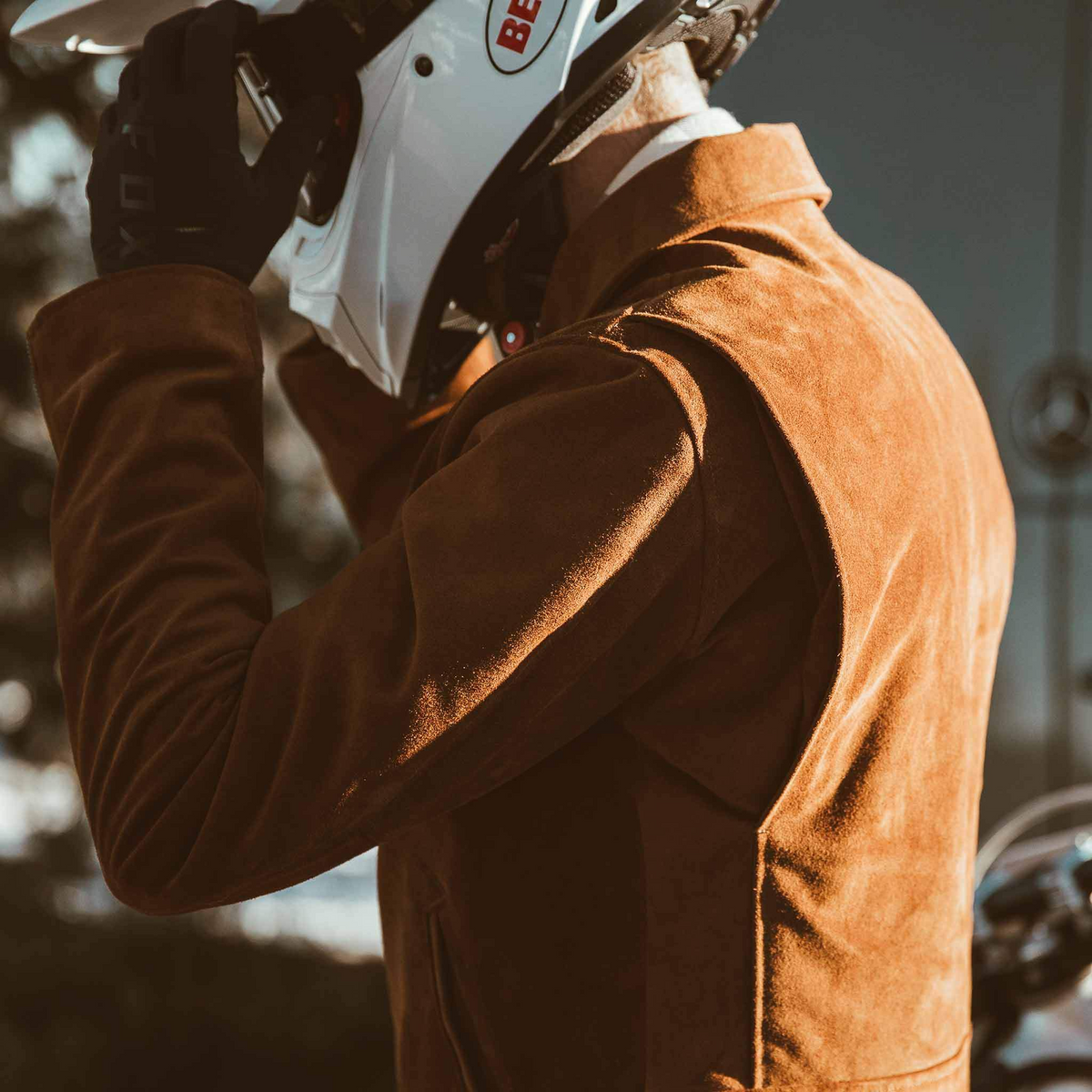 The Moto Jacket in Tobacco Suede