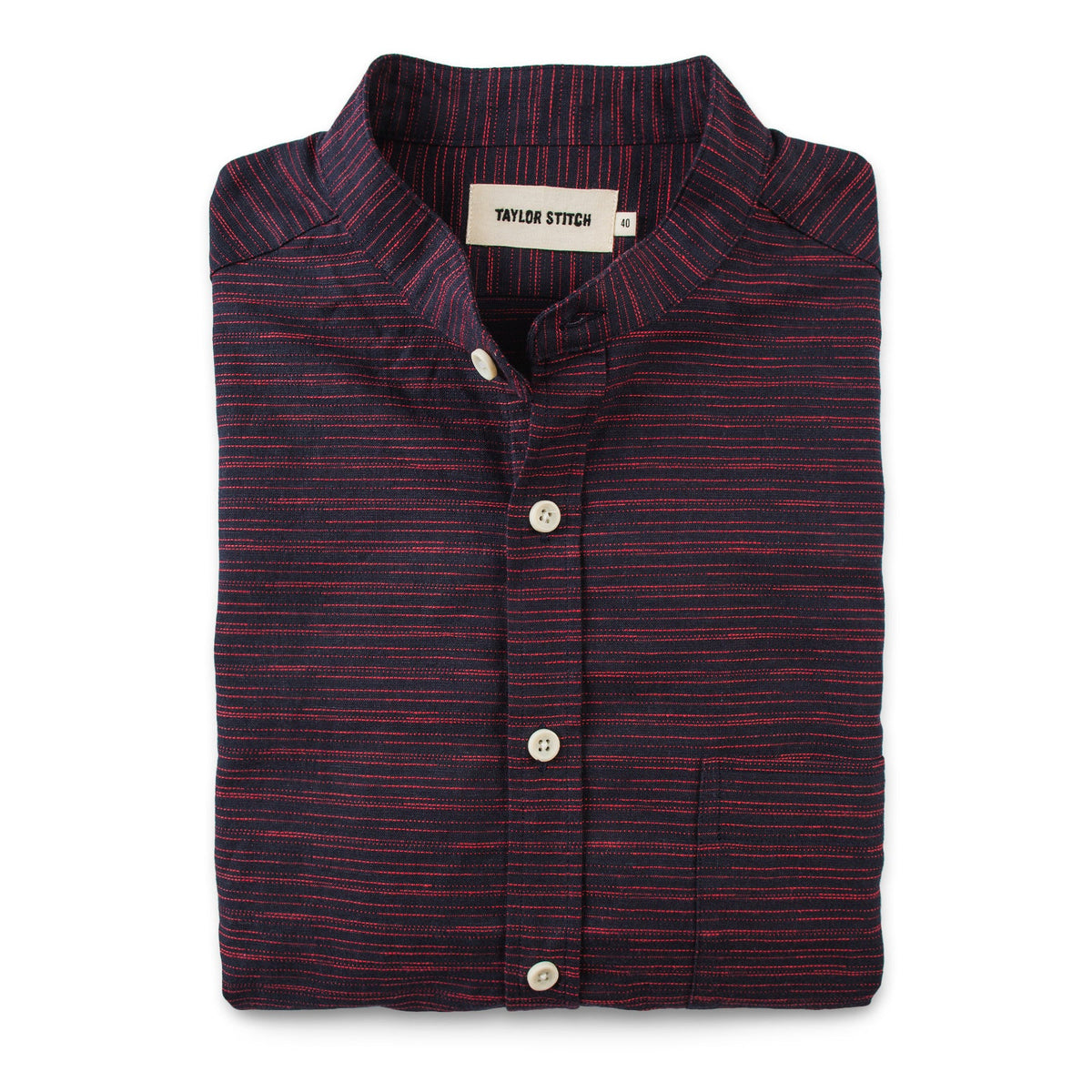 The Bandit in Navy & Red Slub Stripe