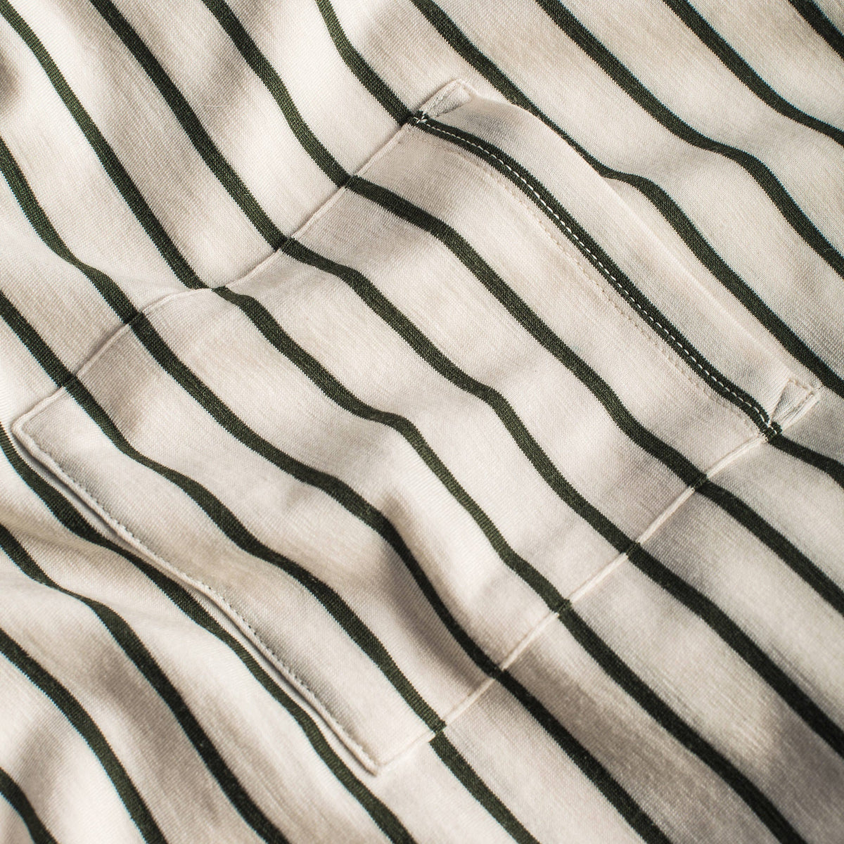 The Sausalito Tee in Forest Stripe Mercerized Merino
