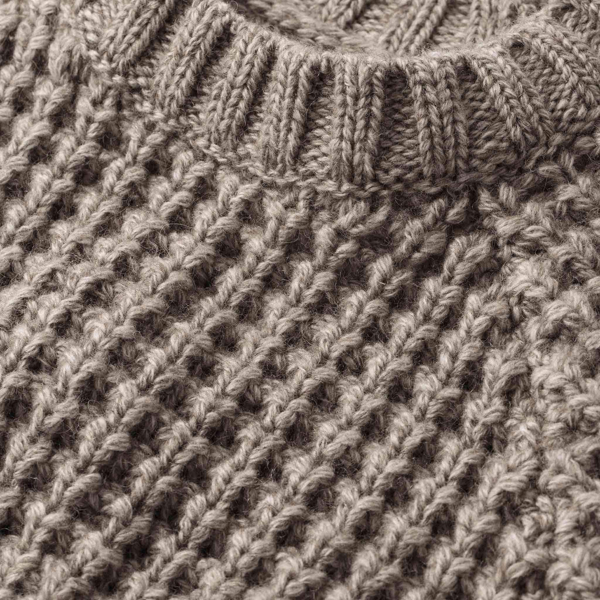 The Fisherman Sweater in Natural Waffle