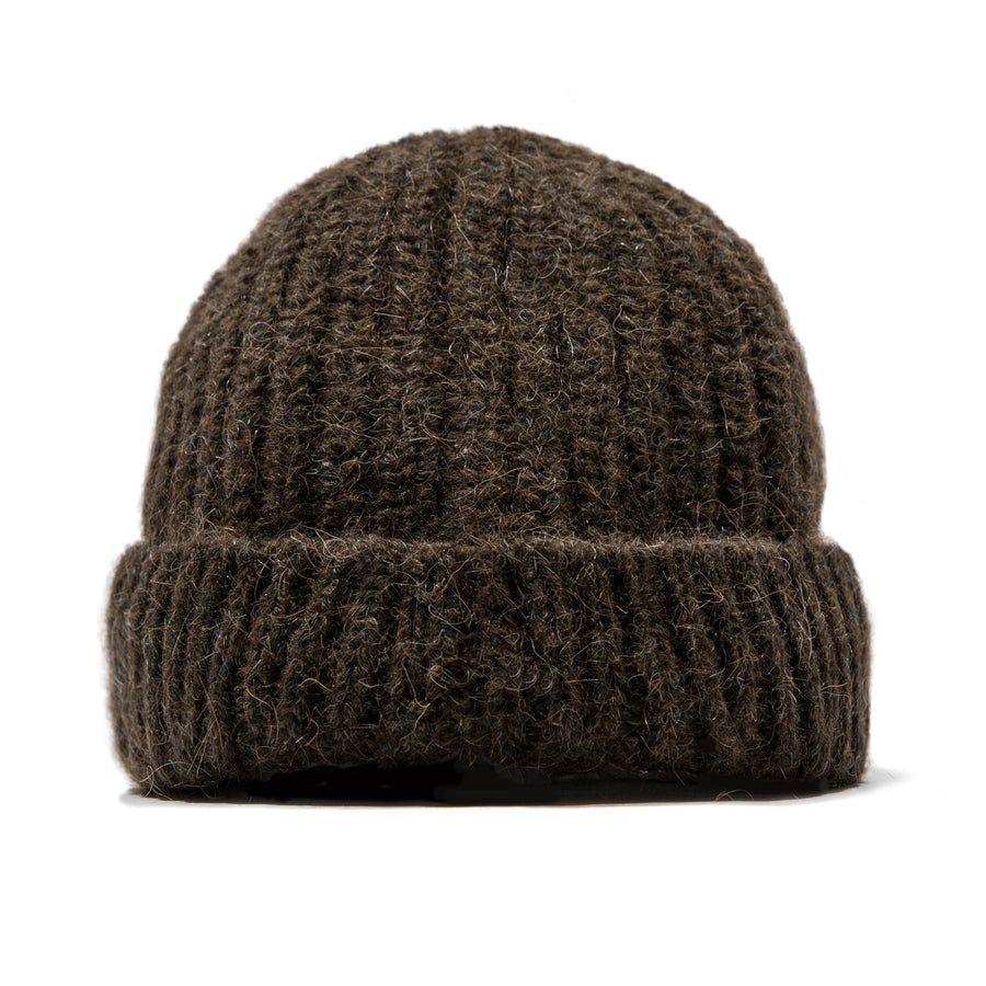 The Beanie in Moss Alpaca