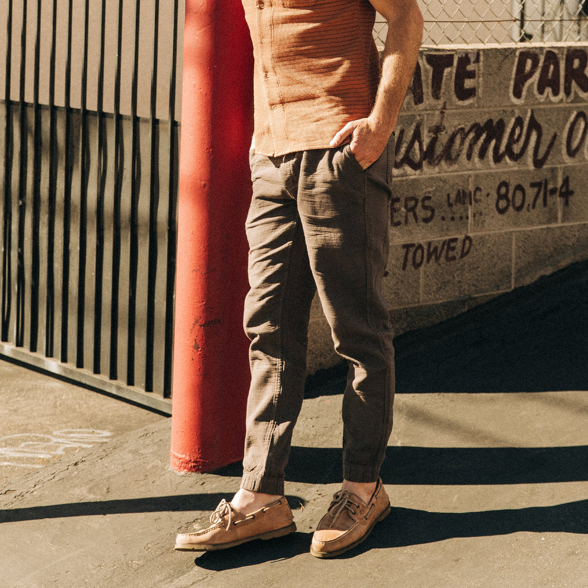 The Apres Pant in Walnut Double Cloth