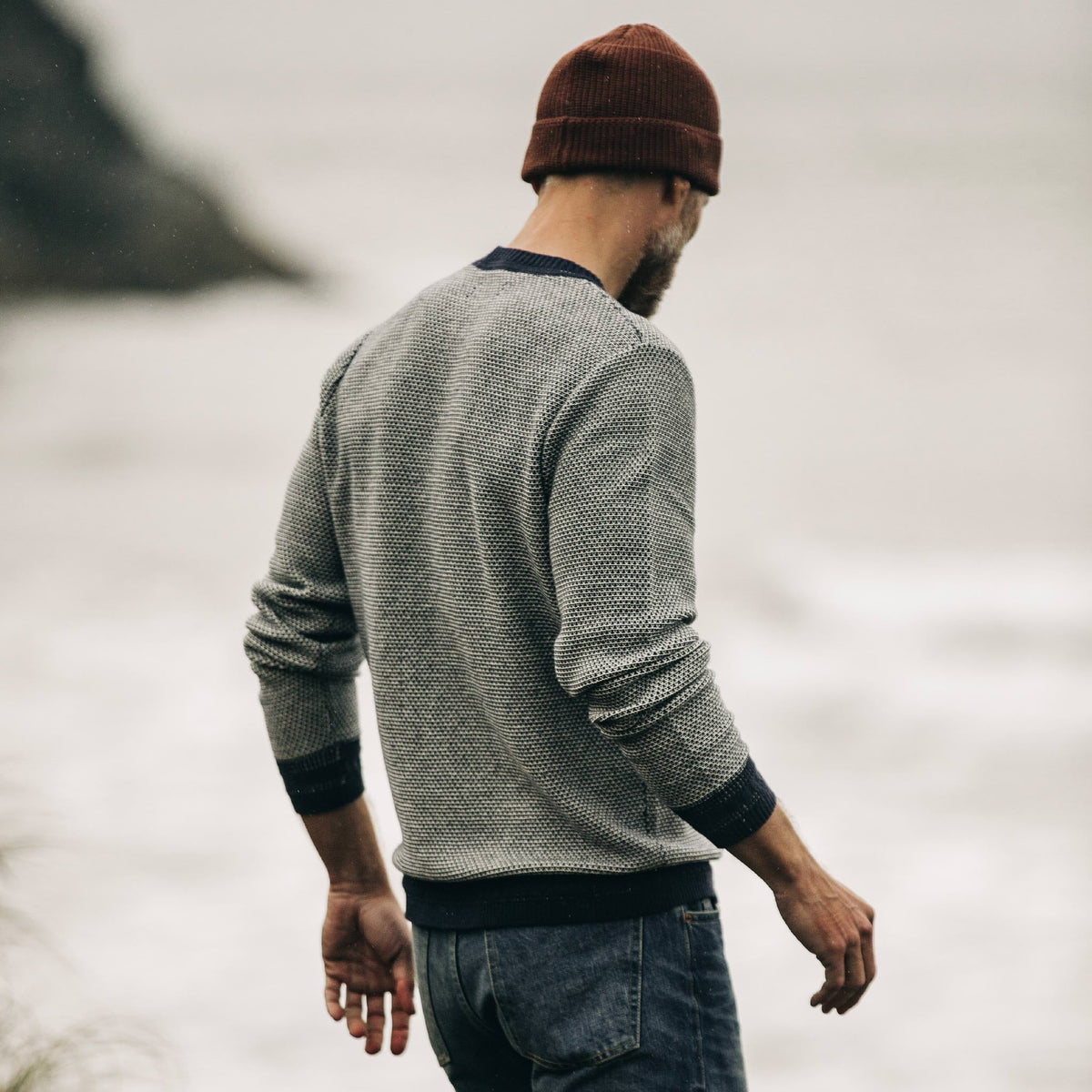 The Brume Sweater in Navy Birdseye