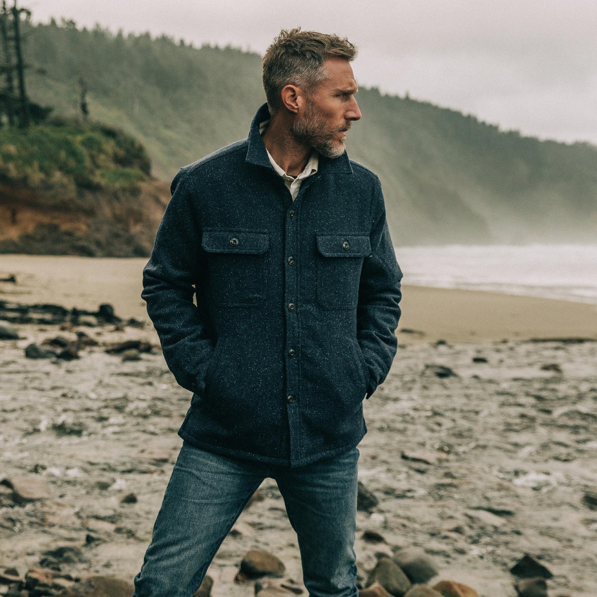 The Chandler Jacket in Navy Donegal