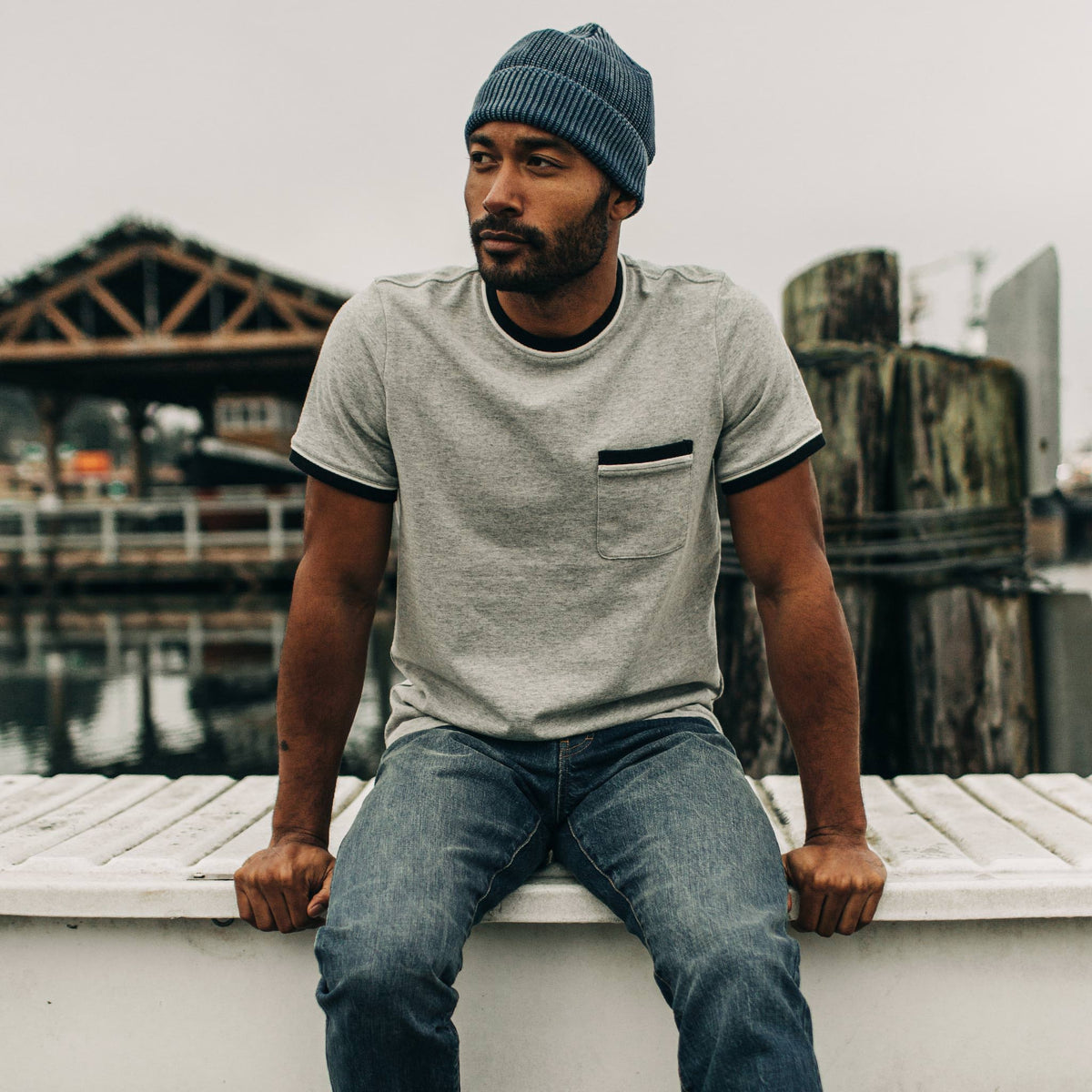 The Heavy Bag Ringer Tee in Aluminum