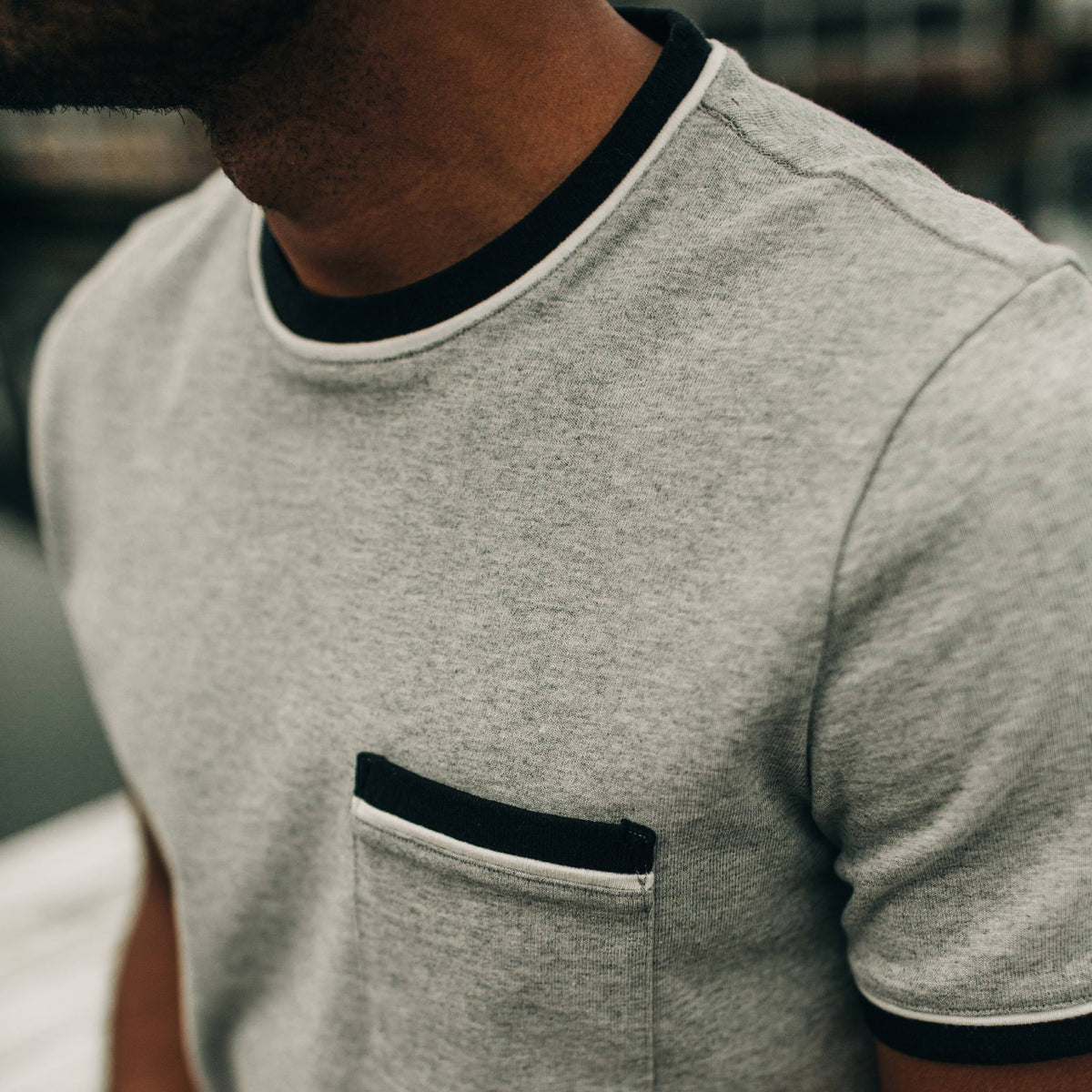 The Heavy Bag Ringer Tee in Aluminum