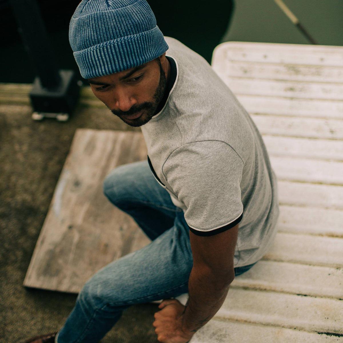 The Heavy Bag Ringer Tee in Aluminum
