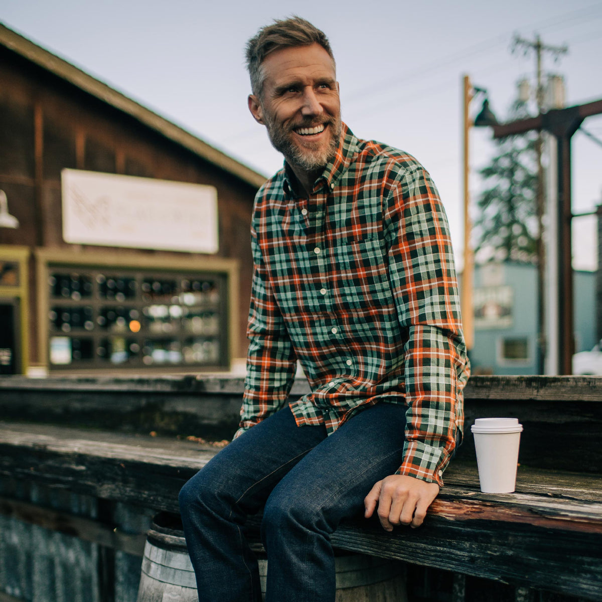 The Jack in Rust Plaid Oxford