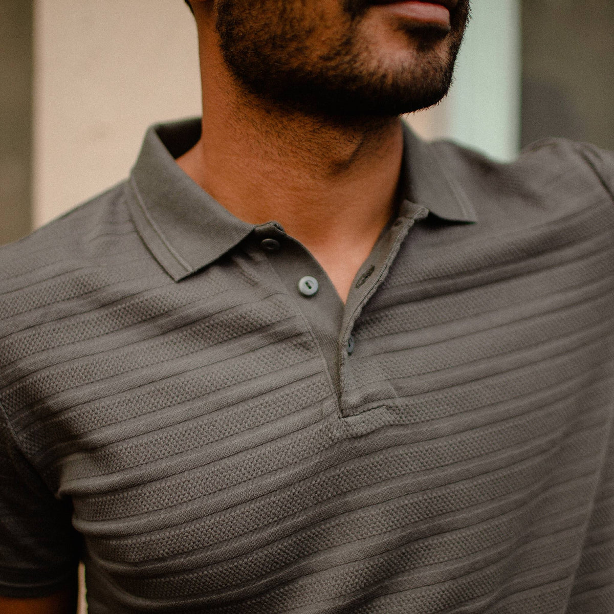 The Polo in Dark Slate Jacquard