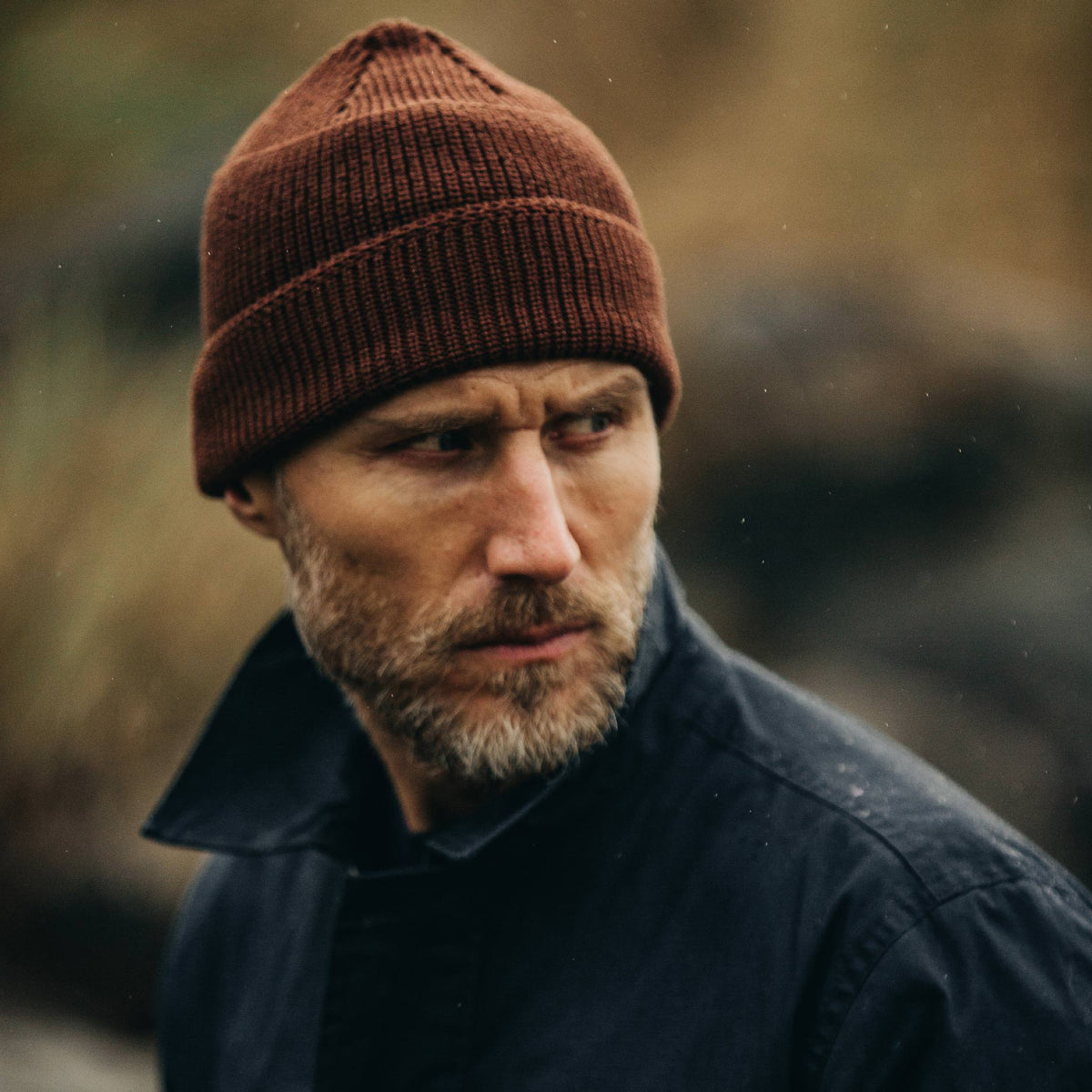 The Rib Beanie in Russet