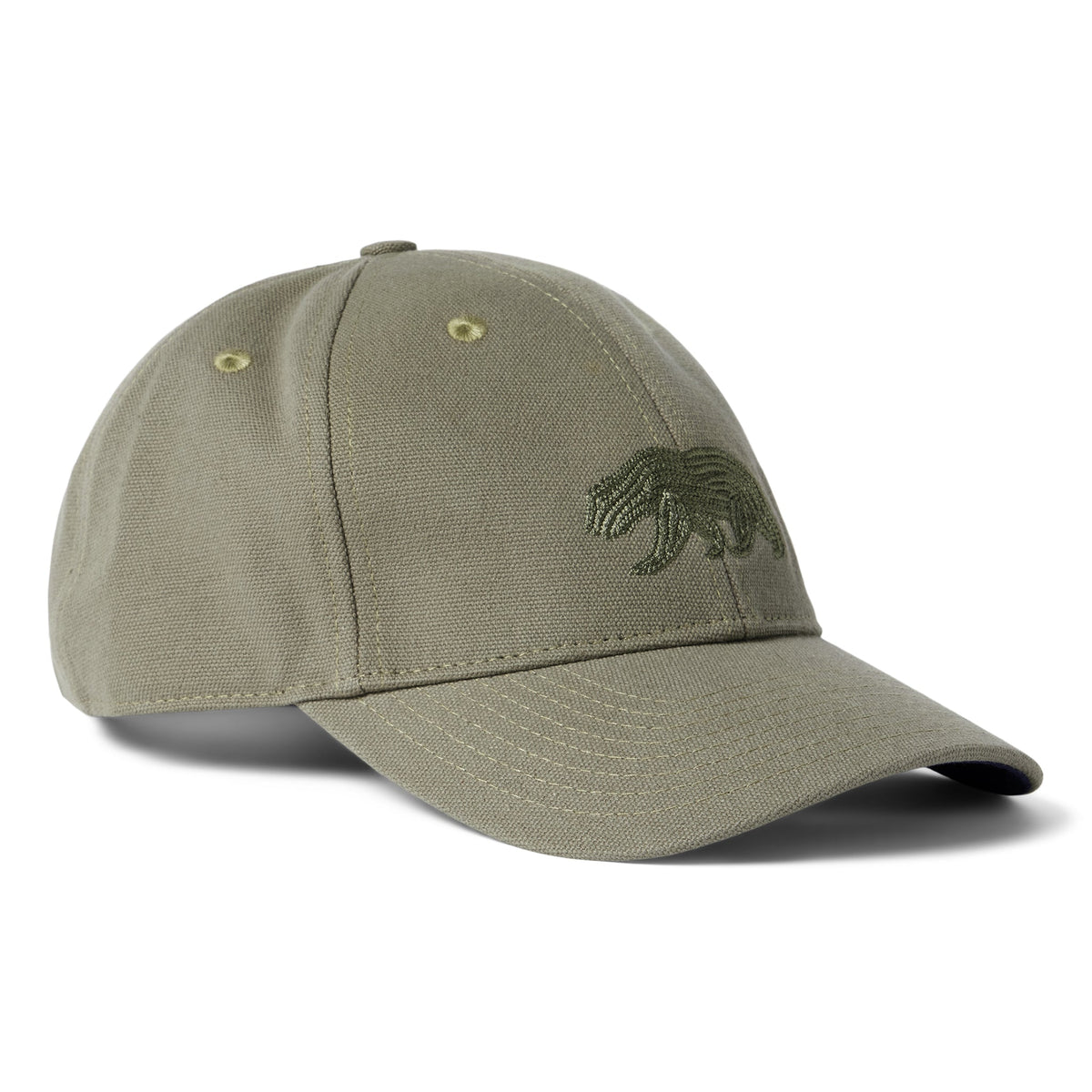 The Canvas Cap in Olive Embroidered Bear
