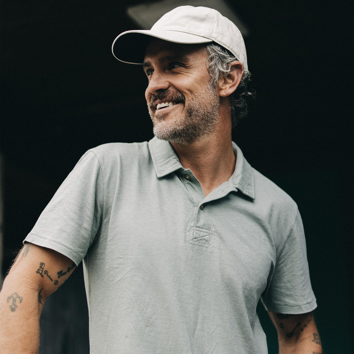 The Cotton Hemp Polo in Slate