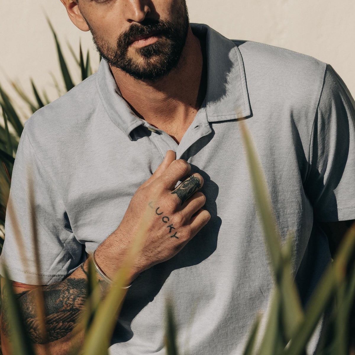 The Cotton Hemp Polo in Tradewinds