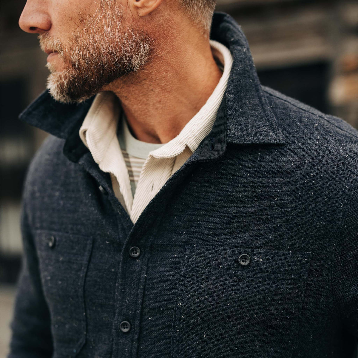 The Lined Utility Shirt in Charcoal Donegal
