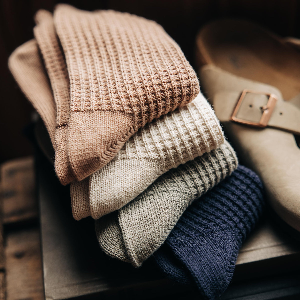 The Waffle Sock in Natural