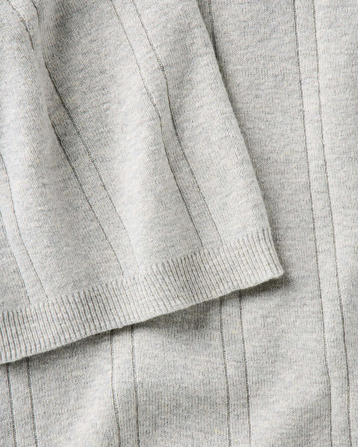 The Valencia Sweater Polo in Heather Grey Rib