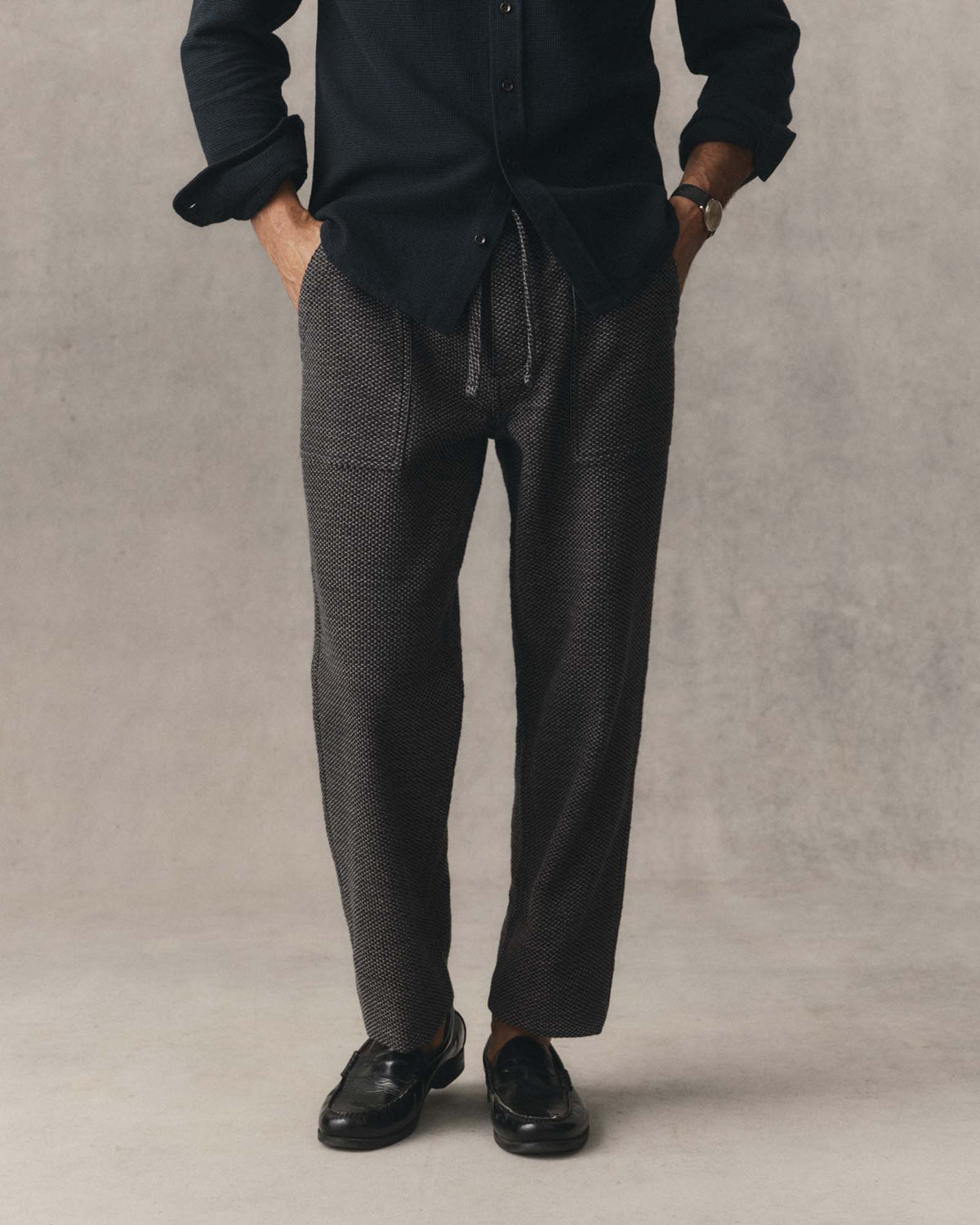 The Breakwater Pant in Charcoal Sashiko
