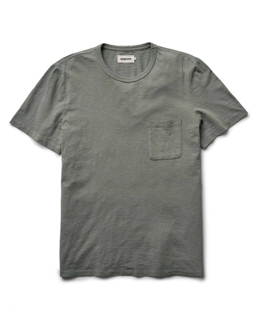The Slub Tee in Smoked Olive