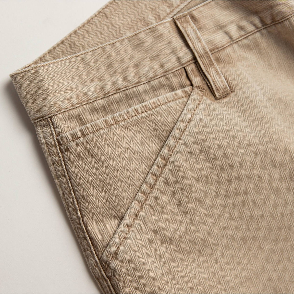 The Camp Pant in Khaki Herringbone