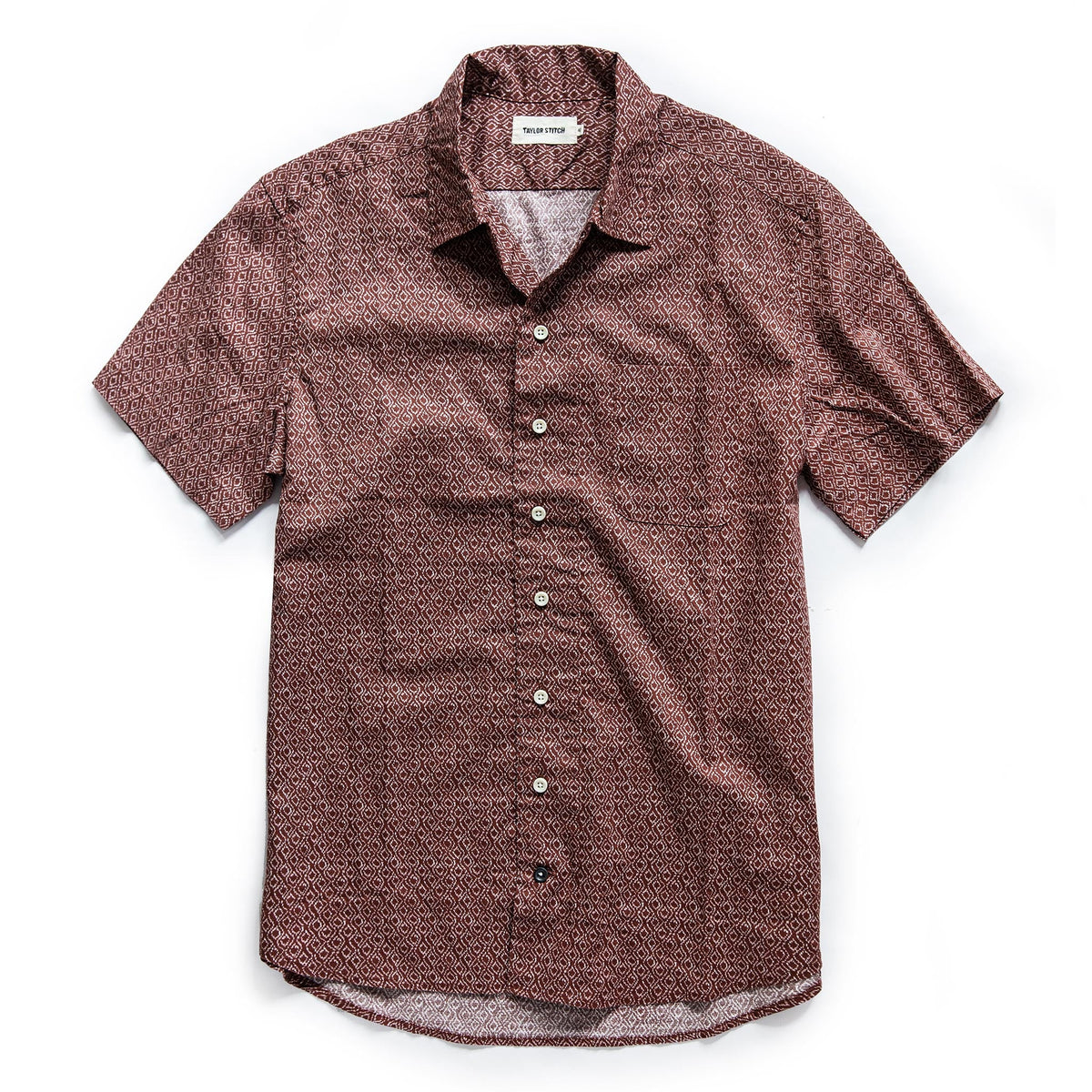 The Short Sleeve Hawthorne in Burgundy Trellis