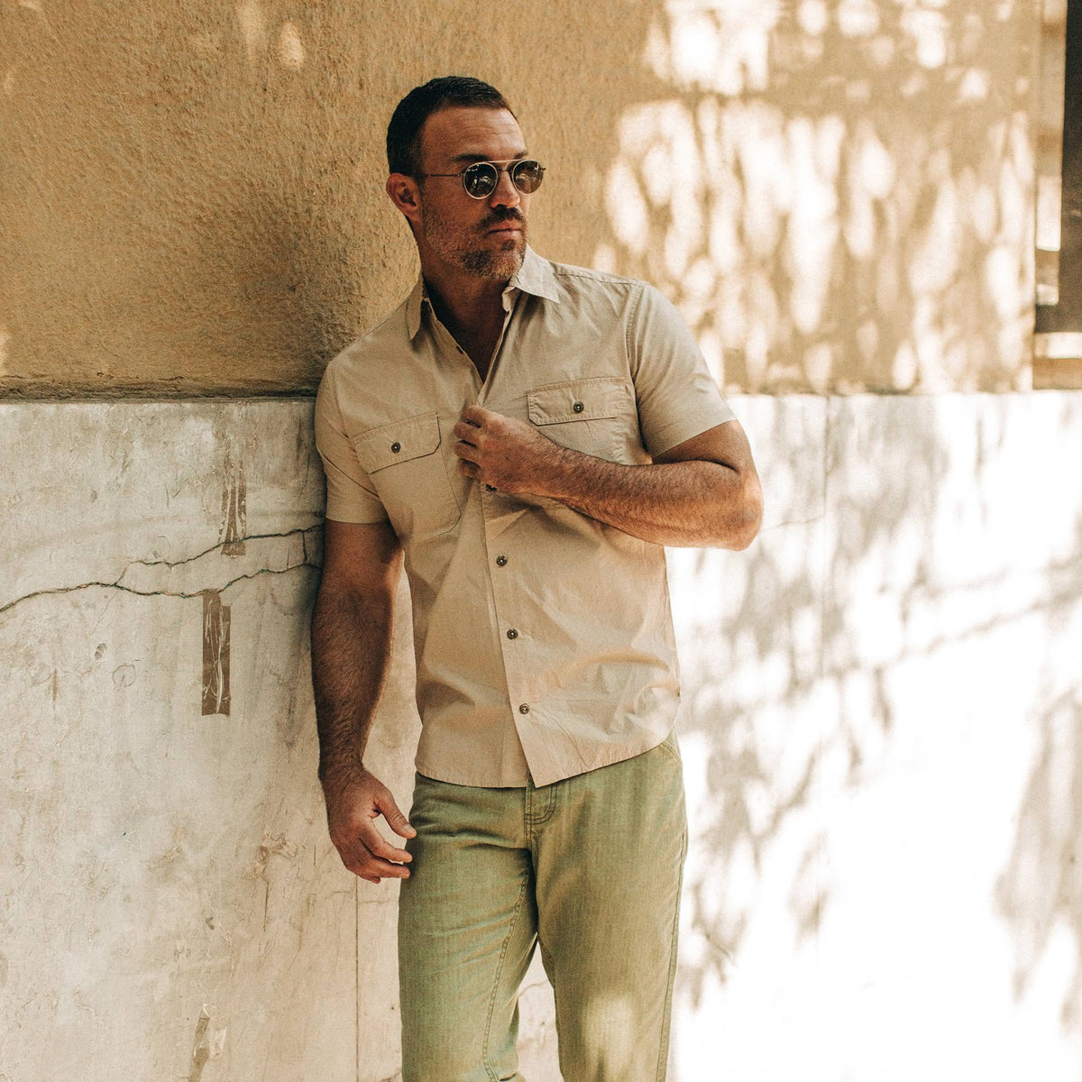 The Short Sleeve Officer Shirt in Khaki