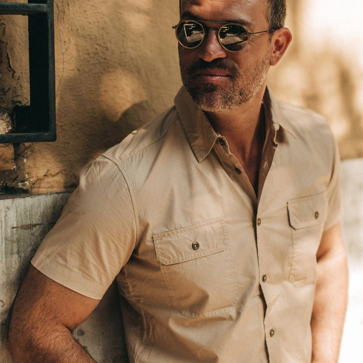 The Short Sleeve Officer Shirt in Khaki