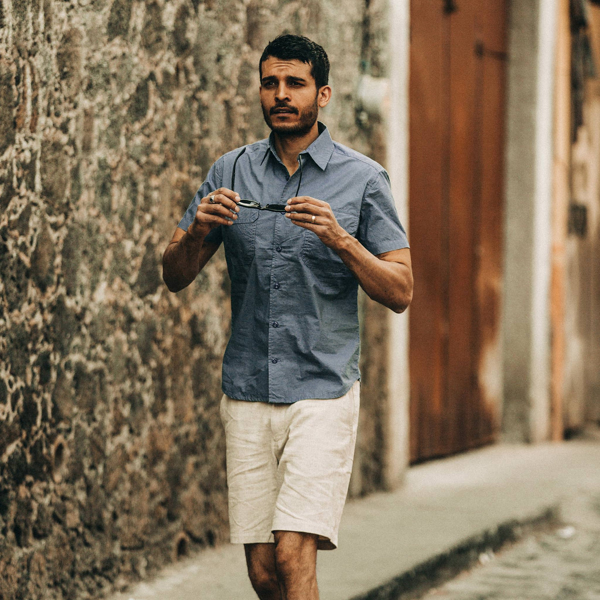 The Short Sleeve Officer Shirt in Slate