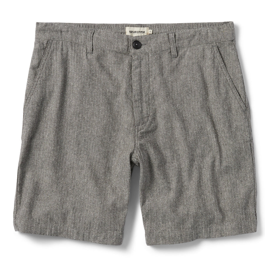 The Easy Short in Charcoal Herringbone