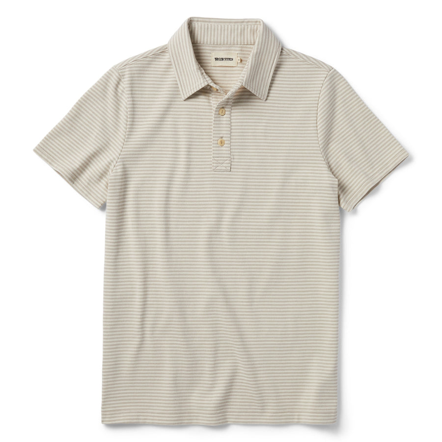 The Heavy Bag Polo in Natural and Oatmeal Stripe