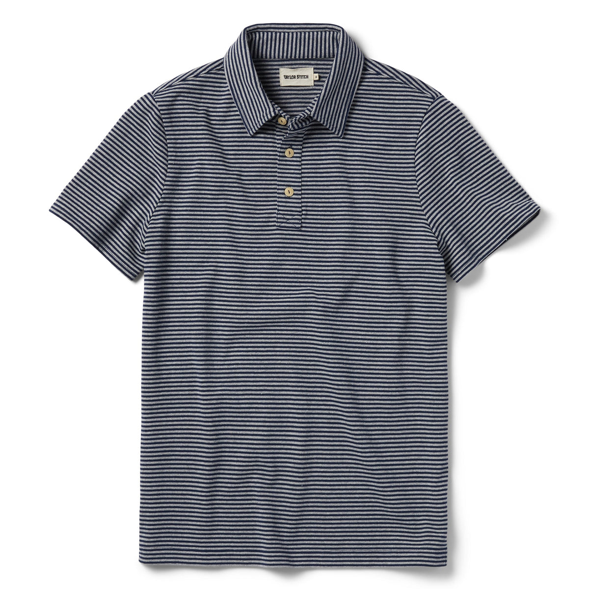 The Heavy Bag Polo in Navy and Ash Stripe
