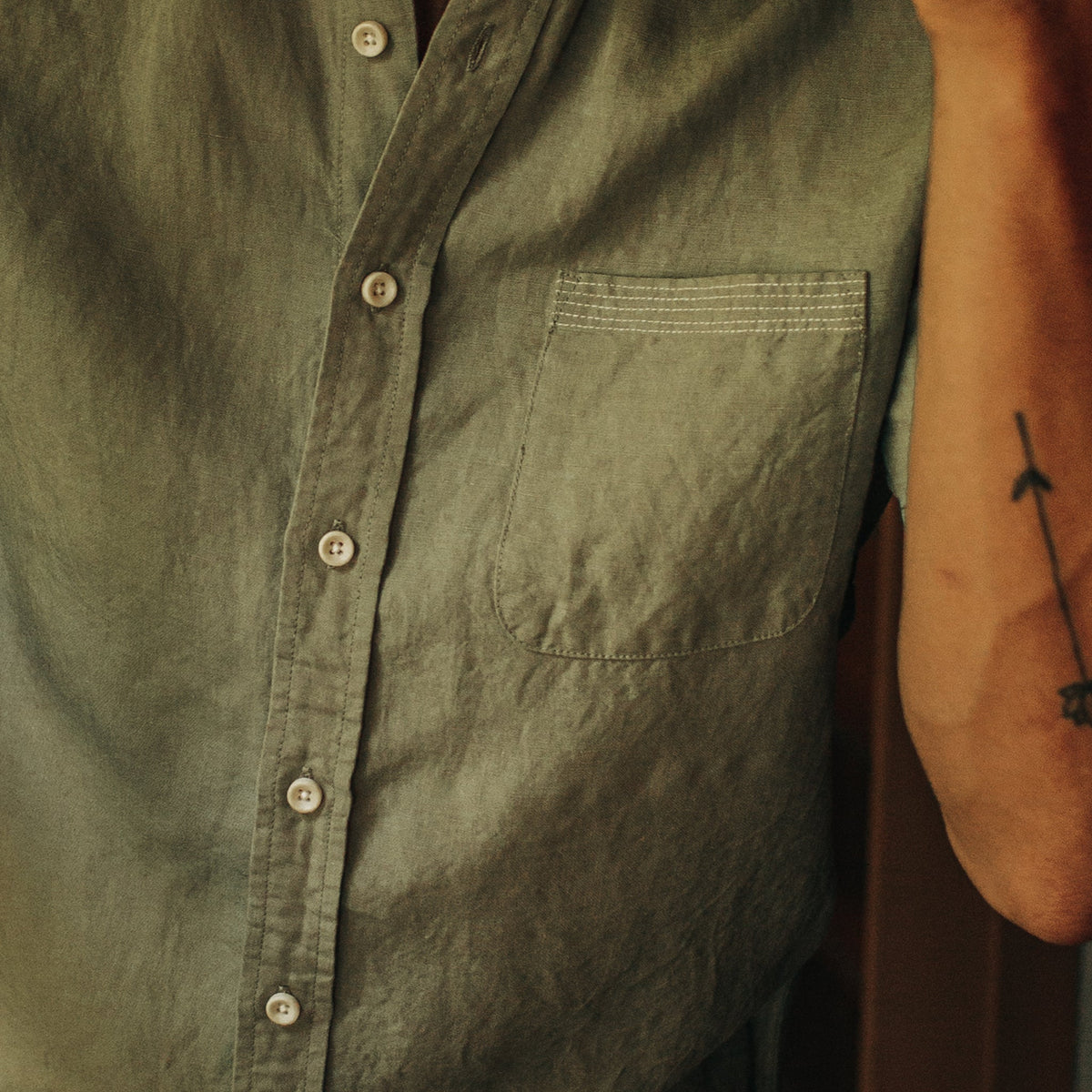 The Short Sleeve Jack in Sage and Natural
