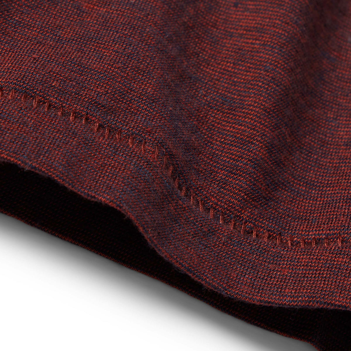 The Cotton Hemp Tee in Rust and Navy Stripe