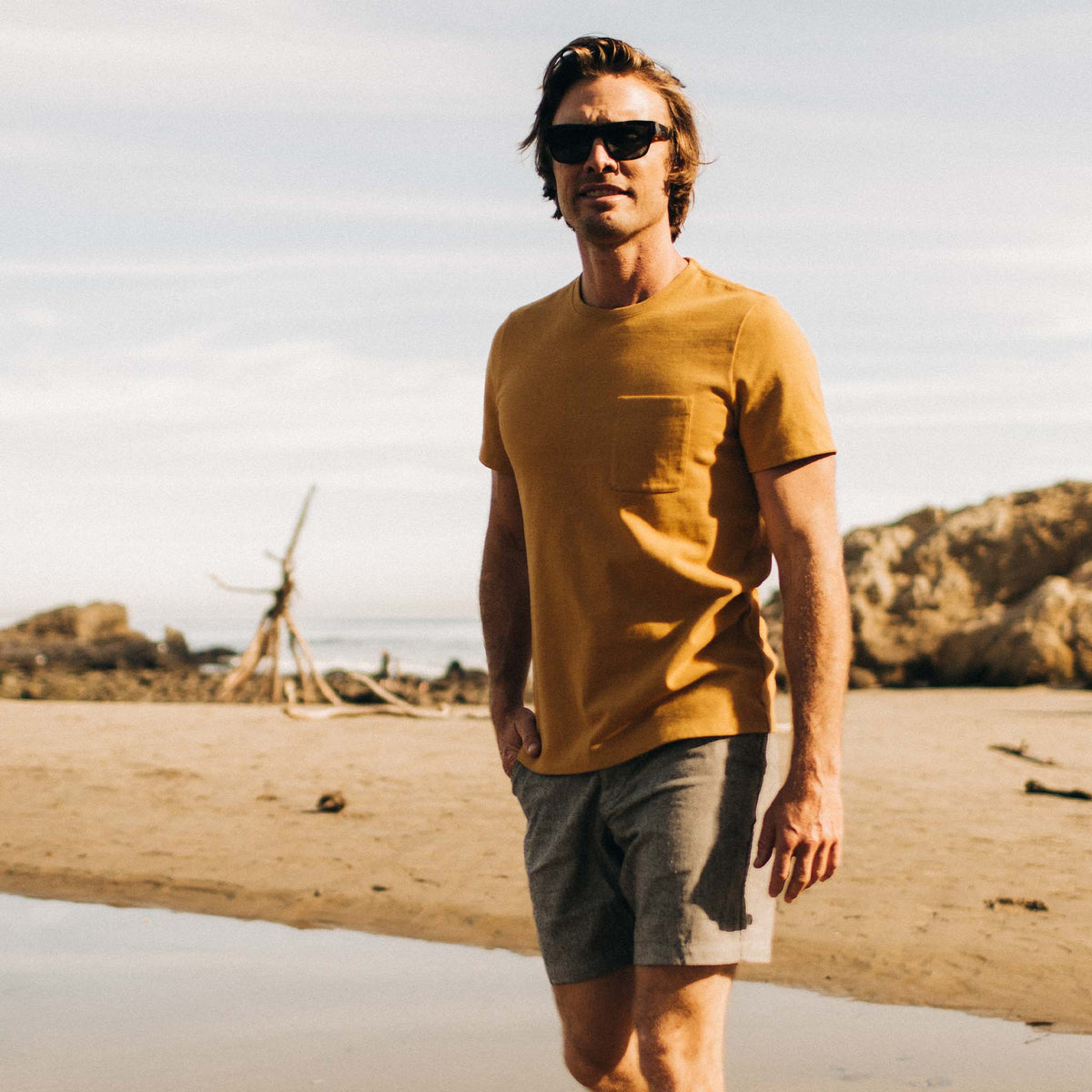 The Heavy Bag Tee in Gold