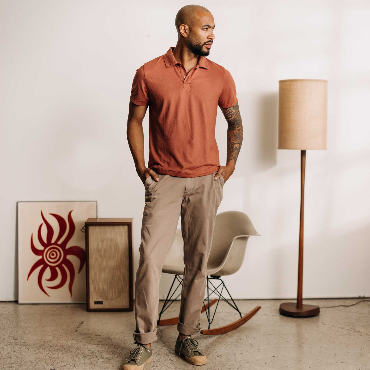 The Cotton Hemp Polo in Fired Clay