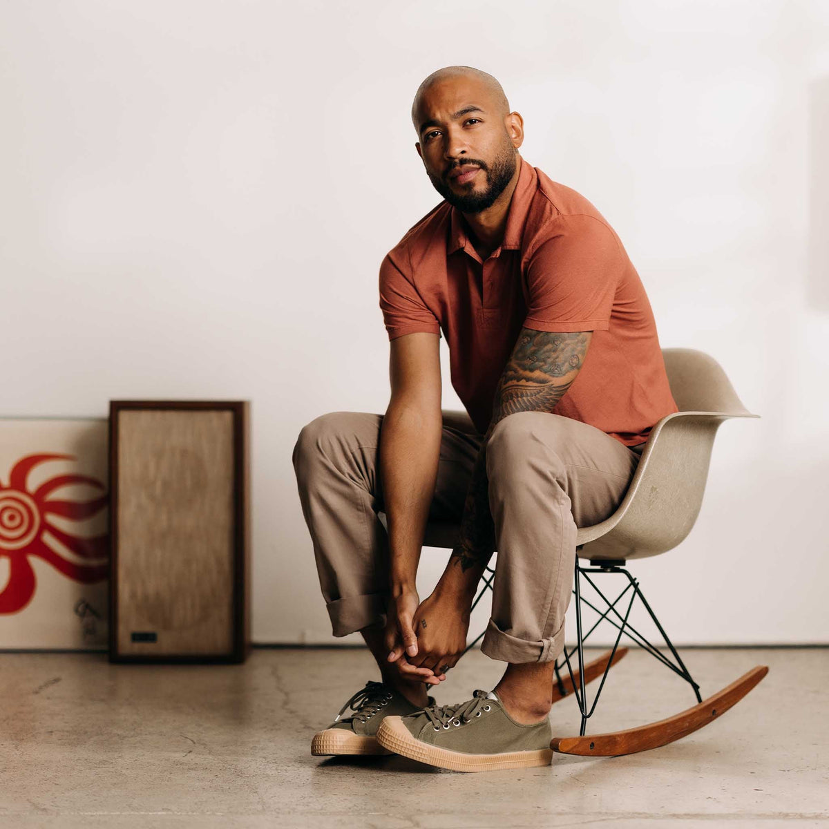 The Cotton Hemp Polo in Fired Clay