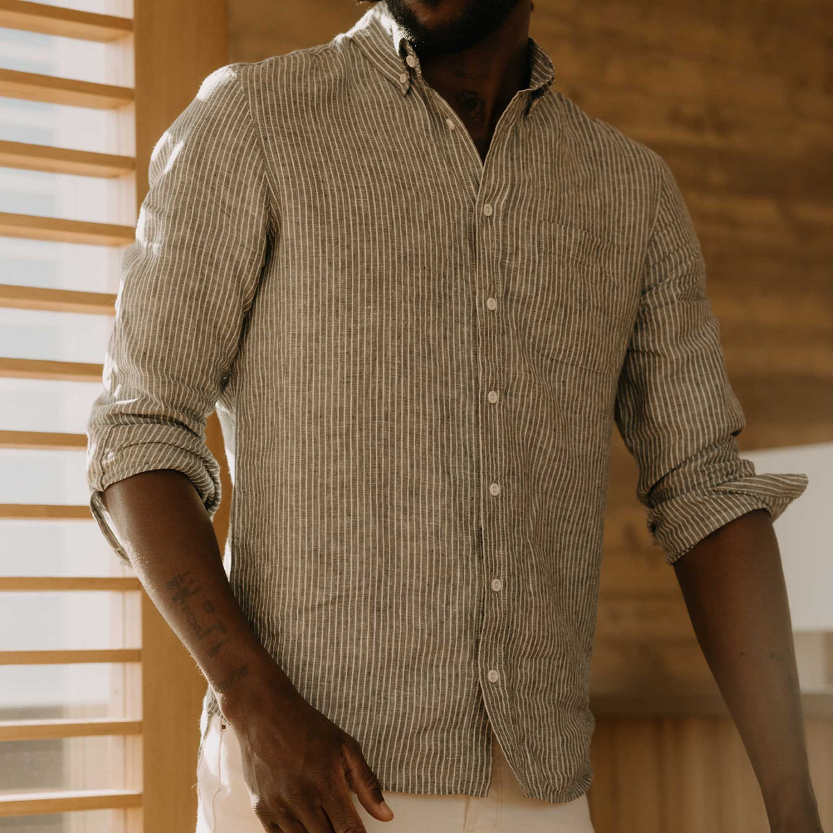 The Jack in Cilantro Stripe Linen