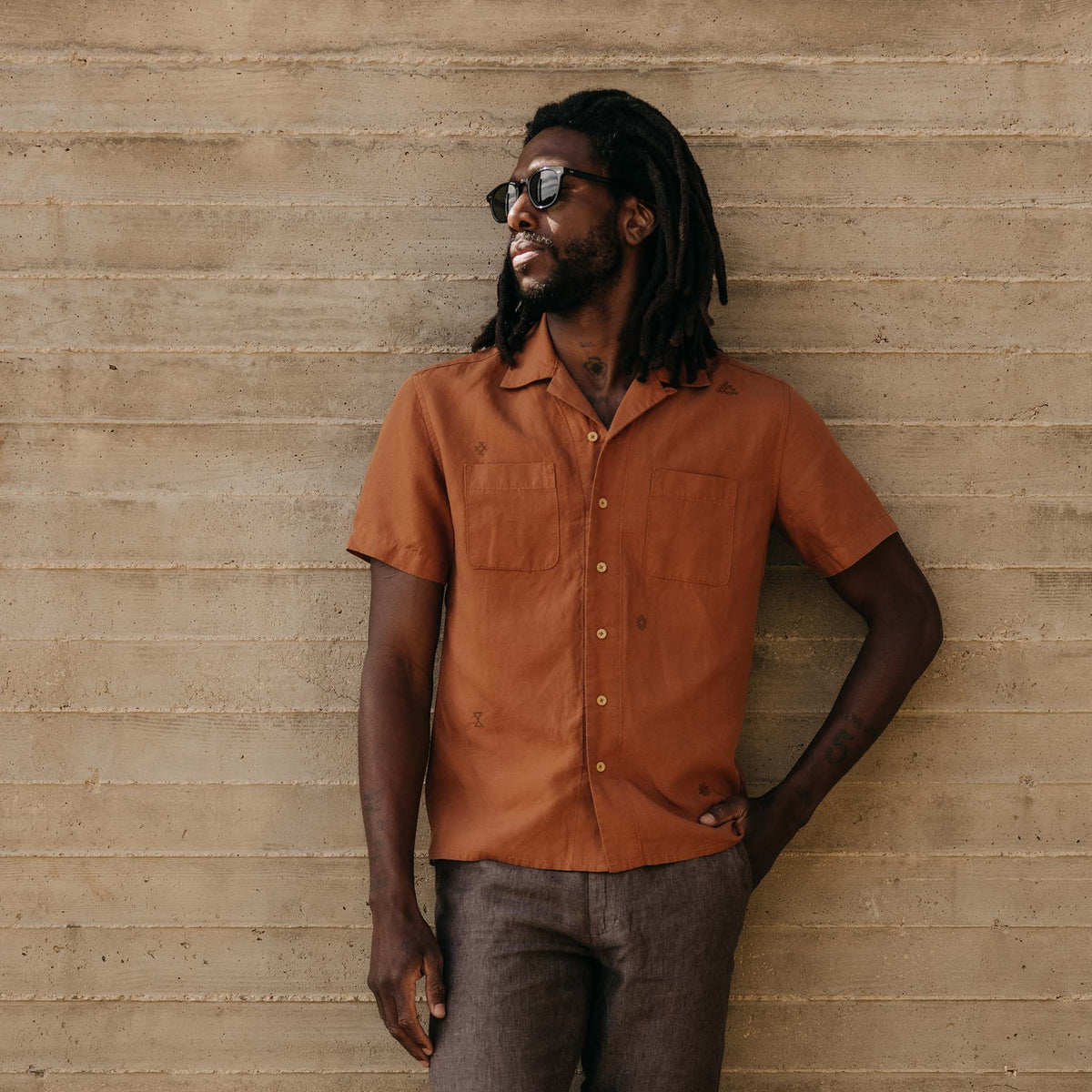 The Conrad Shirt in Adobe Embroidery