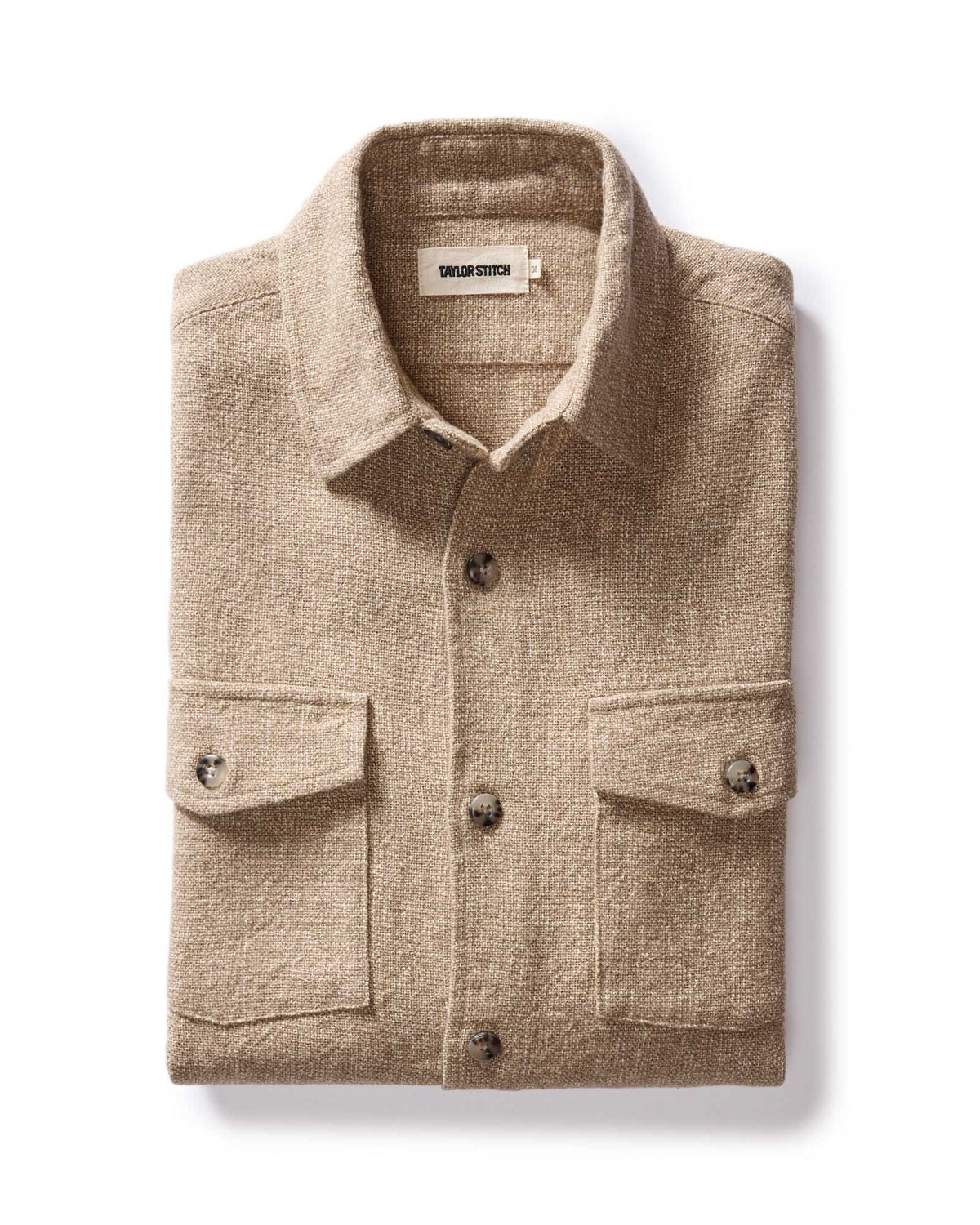 The Point Shirt in Heather Oat Linen Tweed