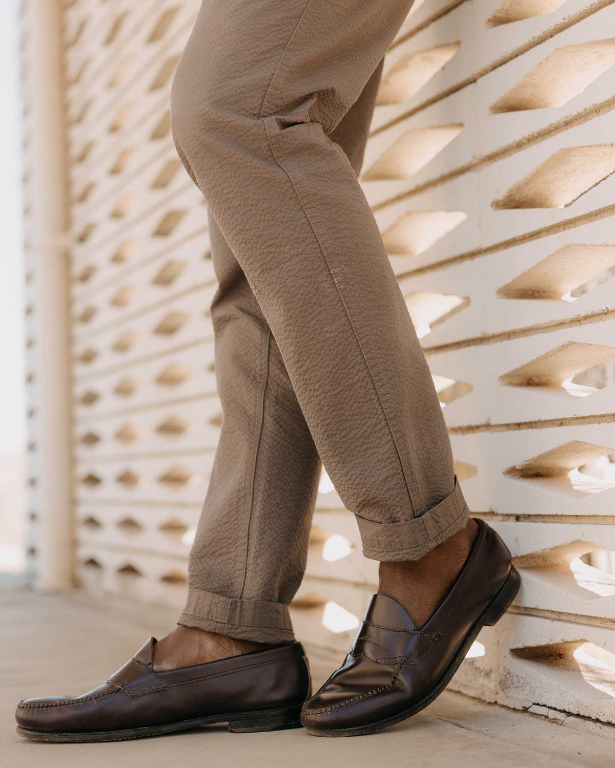 The Easy Pant in Canteen Seersucker