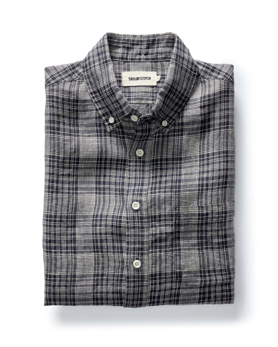 The Jack in Navy Plaid Linen