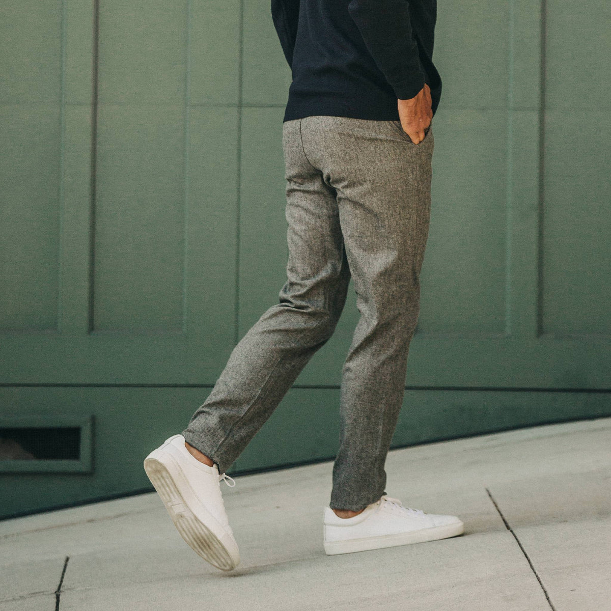 The Carmel Pant in Charcoal Birdseye Wool