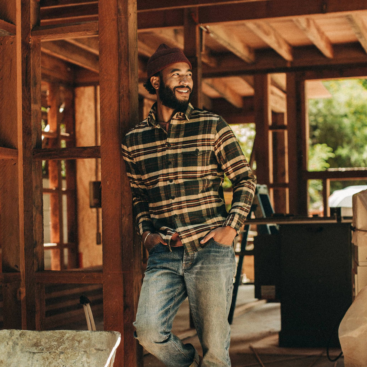 The Crater Shirt in Forest Plaid