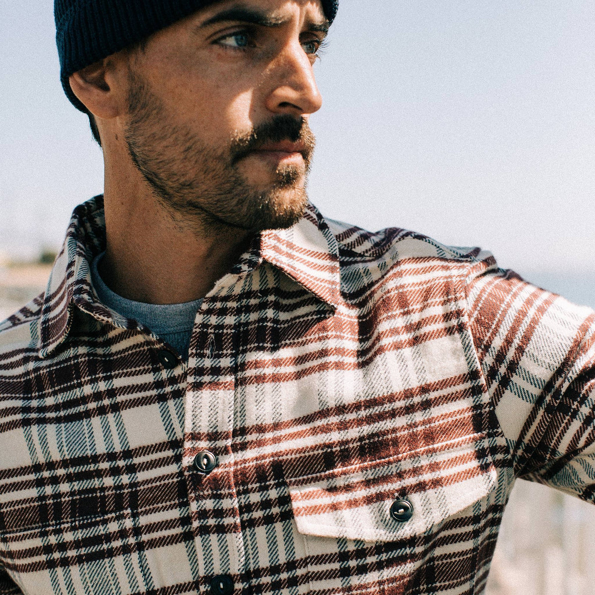 The Crater Shirt in Ivory Plaid